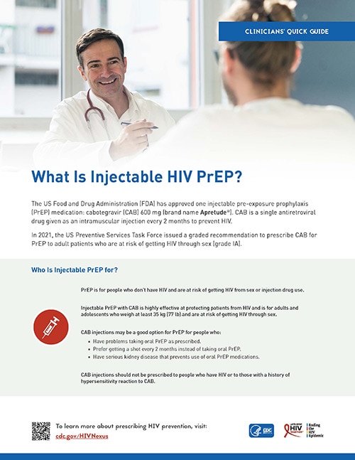 Clinicians' Quick Guide: What is Injectable HIV PrEP? (Brochure)