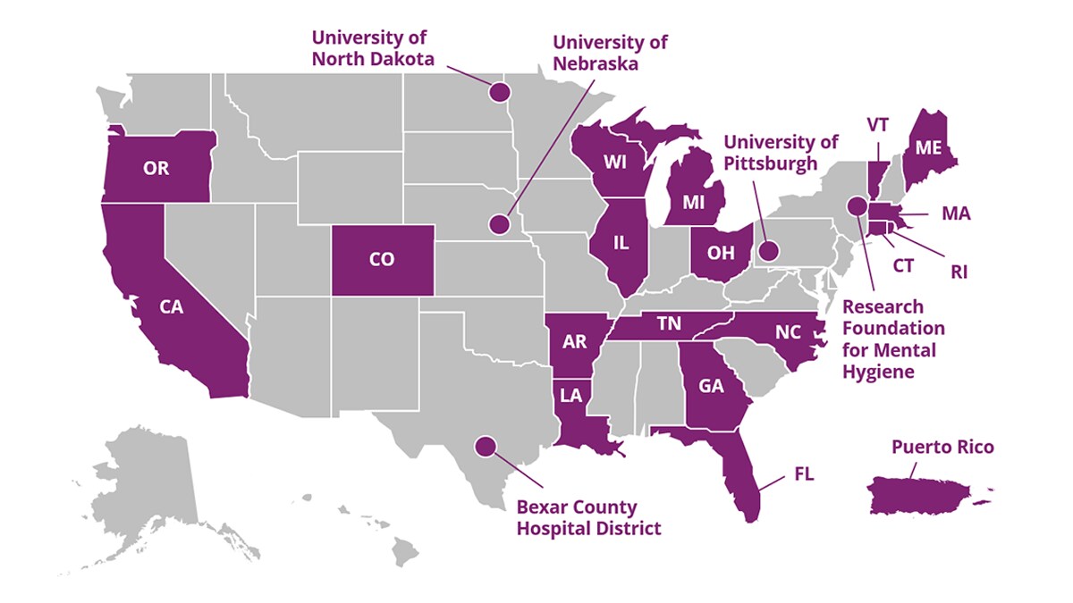 Map of Comprehensive Suicide Prevention Funded Programs