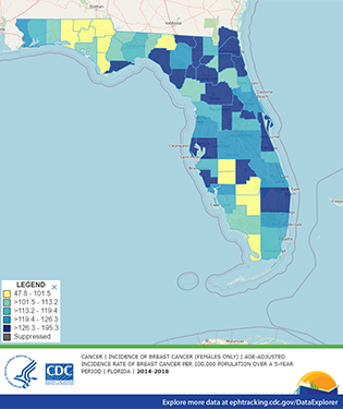 Florida breast cancer by county