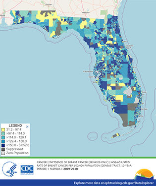 Florida breast cancer by tract