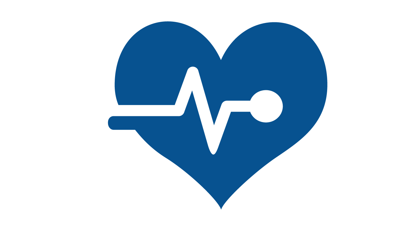 icon of the heart rate within a blue heart