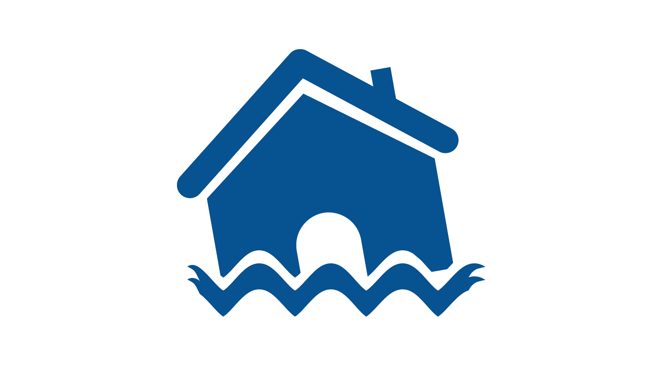 Icon of a blue flooded house