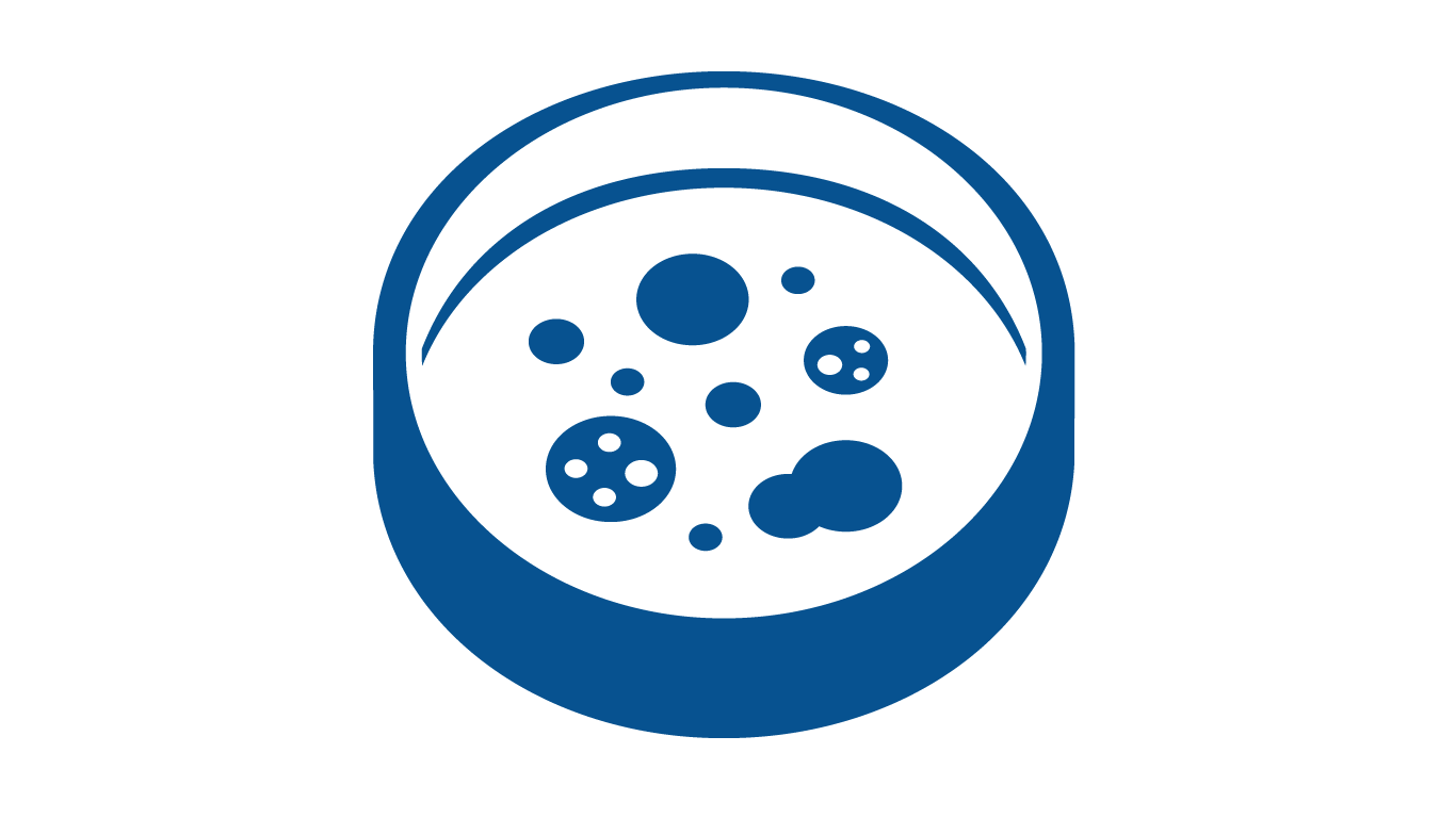 Icon of a Blue Petri Dish