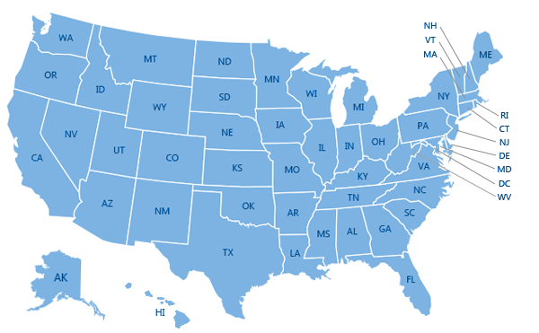 National U.S. Image Map, RSV State Trend Selector