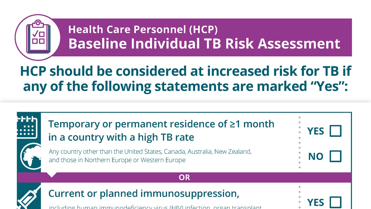 Health care personnel baseline individual tuberculosis risk assessment form