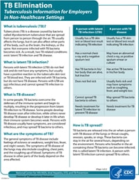 Tuberculosis Information for Employers in Non-Healthcare Settings Fact Sheets PDF file
