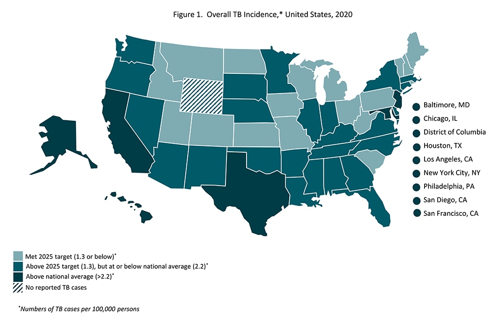 Figure 1. Overall TB Incidence, United States, 2020