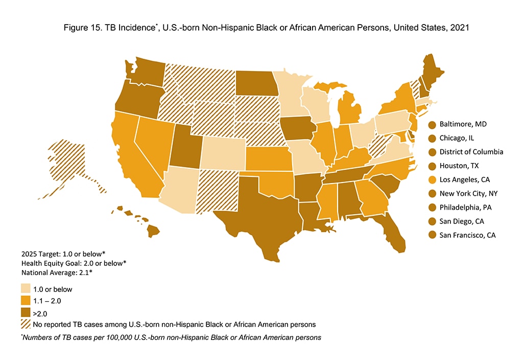 TB Incidence, U.S.-Born Non-Hispanic Black or African Persons, United States, 2021