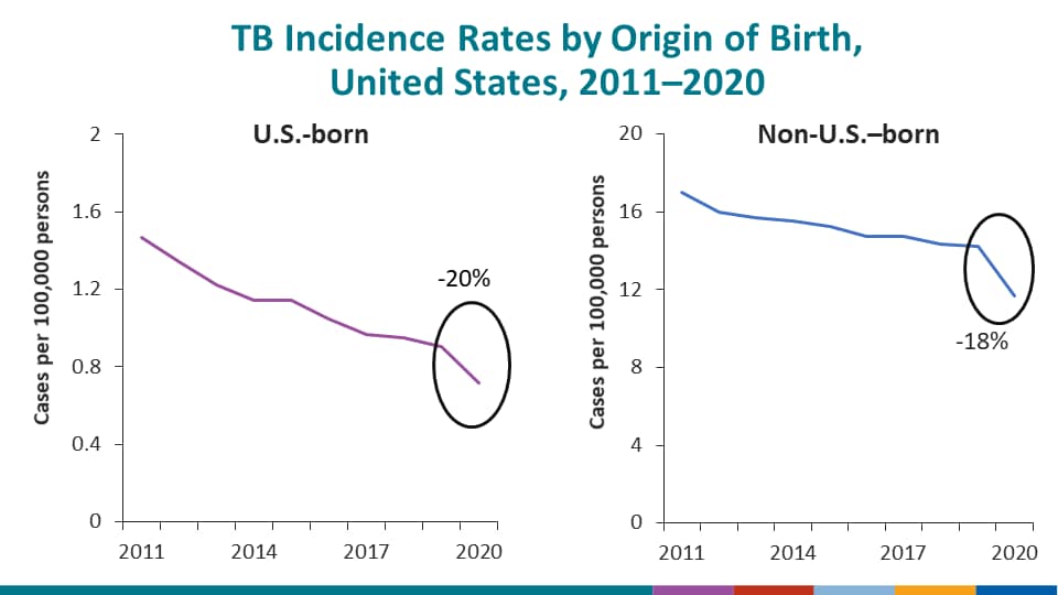 TB Incidence Rates by Origin of Birth, United States, 2011–2020