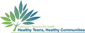 adolescent reproductive health logo: Healthy teens, healthy community