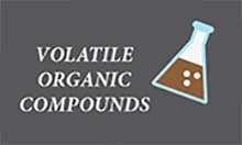 Icon with text: volatile organic compounds