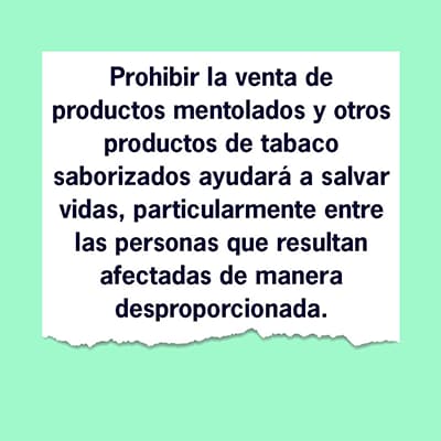 Prohibir la venta de productos mentolados y otros