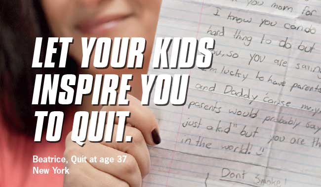 Let Your Kids Inspire You to Quit - Beatrice's Print Ad