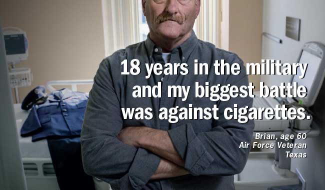 18 Years in the military and my biggest battle was against cigarettes - Brian's Print Ad