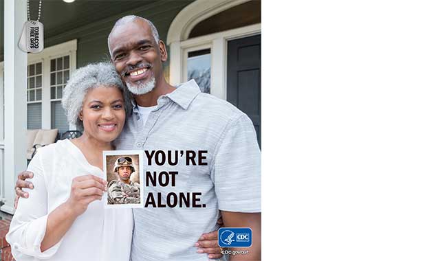 2019 Tobacco Free Days - You are Not Alone, parents with photo of service member son