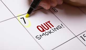 marking day on calendar to quit smoking