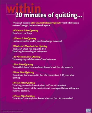 Within 20 Minutes of Quitting Poster | 2004 Surgeon ...