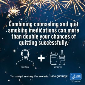 Combining counseling and quit smoking medications can more than double your chances of quitting successfully.