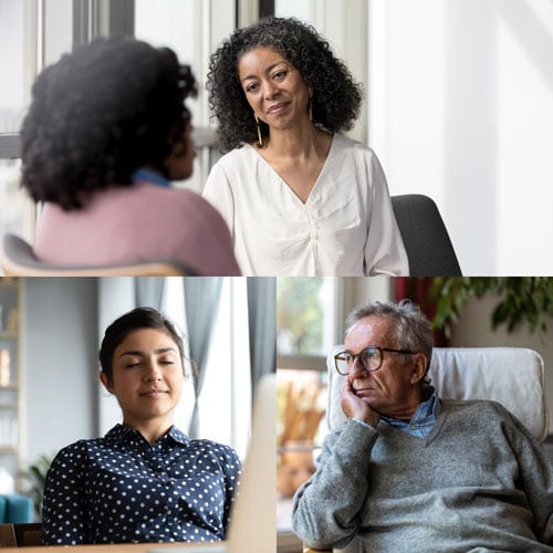 four images of smiling asian, native hawaiian, and pacific islander people showing health equity and tobacco