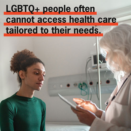 LGBT person at a doctors office
