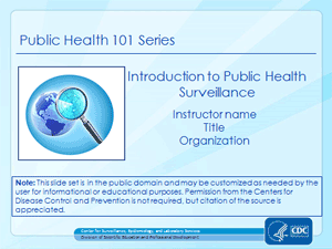 Cover slide for Introduction to Public Health Surveillance presentation