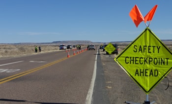 Road checkpoint sign