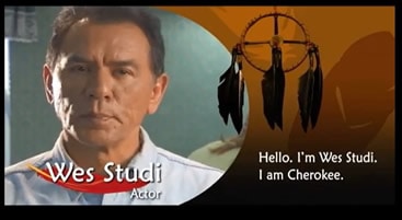 2.	Wes Studi, an actor with a dream catcher displayed 