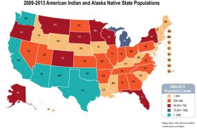 2009-2013 American Indian and Alaskan Native State Populations Map