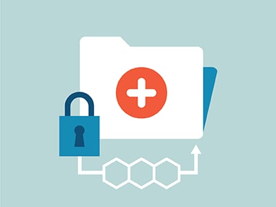 Illustration representing a secure online folder.