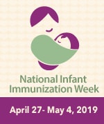 HHS, CDC National Infant Immunization Week, April 27-May 4, 2019 button