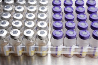 40 vials of vaccines; 20 with purple tops