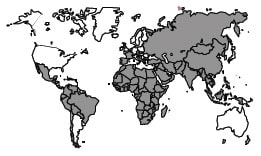 world map showing wild poliovirus in 1988 as discussed in the Polio Eradication section