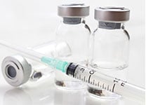 Drug vials and syringe