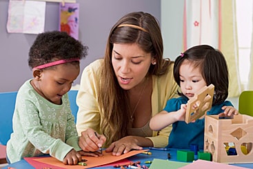 teacher with toddlers