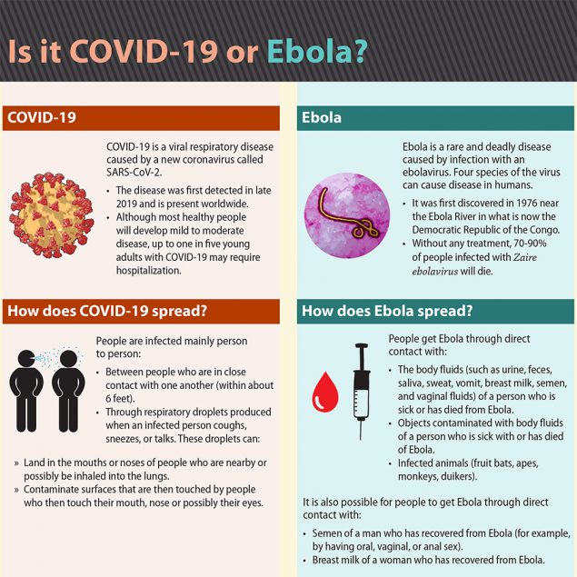 Is it COVID-19 or Ebola? Factsheet thumbnail.