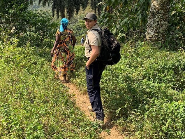 EIS Officer Nirma Bustamante on a trip to trace contacts of an Ebola patient in the village of Chowe, south of Goma, in August. 