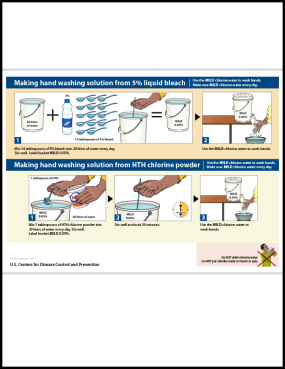 Making Hand Washing Solution From Five Percent Liquid Bleach and HTH Chlorine Powder