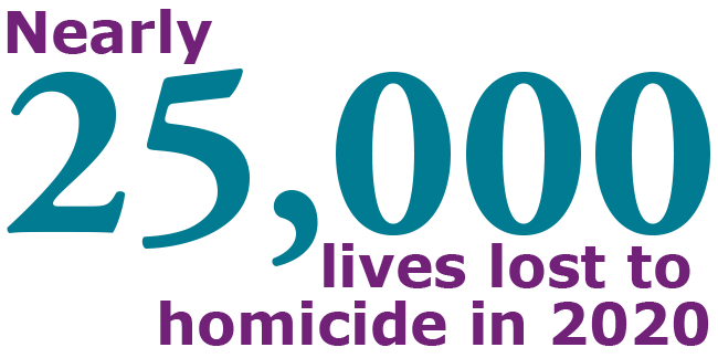 Nearly 25,000 lives lost to homicide in 2020