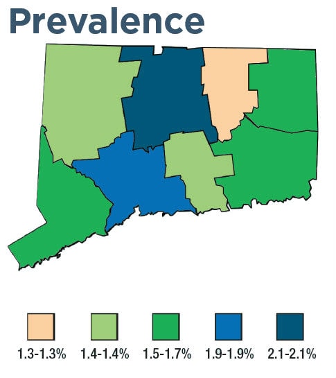 Connecticut prevalence map 
