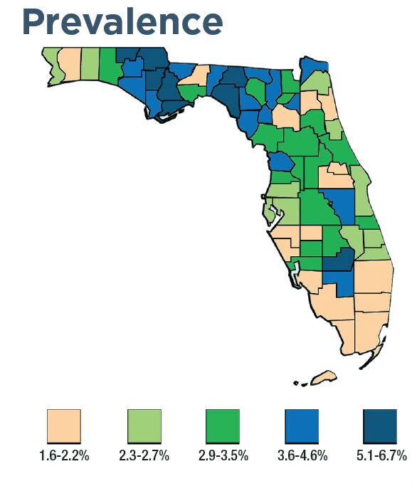 Florida prevalence map