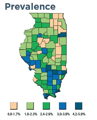 Illinois prevalence map 