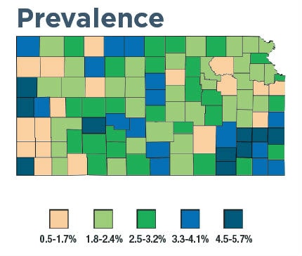 Kansas prevalence map