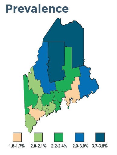 Maine prevalence map