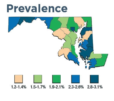 Maryland prevalence map