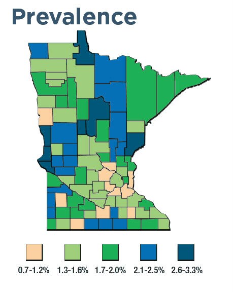 Minnesota prevalence map