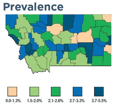 Montana prevalence map 
