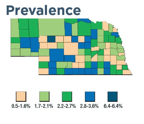 Nebraska prevalence map