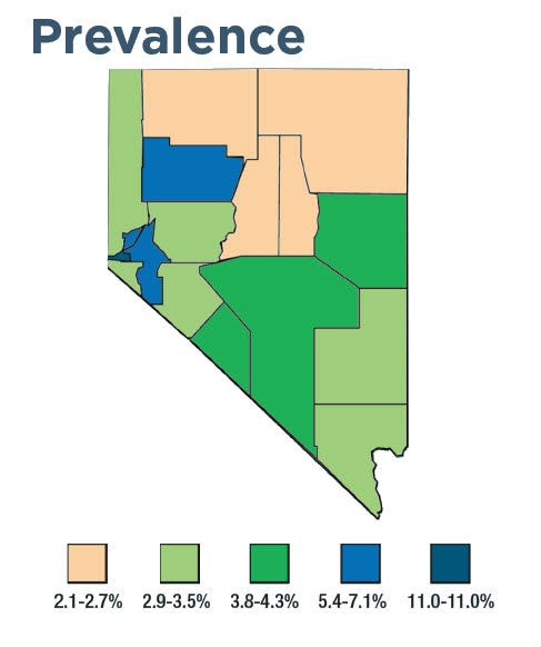 Nevada prevalence map 