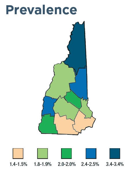 New Hampshire prevalence map