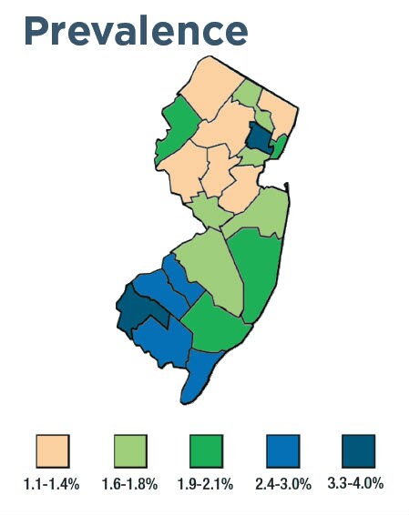 New Jersey prevalence map